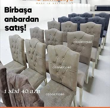 Qonaq otağı üçün, Yeni, Qatlanmayan, rəng - Boz Stul