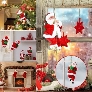 Yeni il oyuncaqları və bəzəkləri: ● İpe Dirmaşan Şaxta Baba ● Batareya ile işleyir ● Çox Gözel — 5