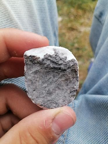 bildircin satisi tap az: Təbii mineral nümunəsi – qara-boz matriks üzərində ağ, kristallı kvars — 3