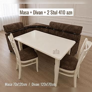 Turkiye istehsali. ✅Metbex masa desti Masa 2 oturacaq+divan Masa