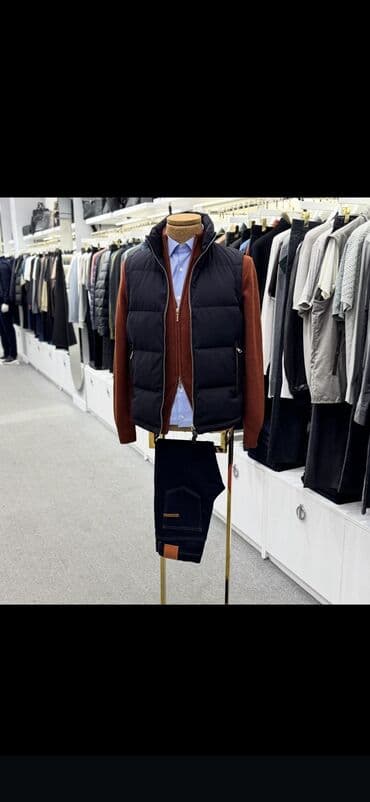 черные мужские кардиганы: Kişi geyim dəstləri - Zippeli polo sviterlər: isti kərpic/qəhvəyi — 4