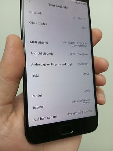 Аудиотехника: Xiaomi Mi 6, 64 ГБ, цвет - Черный, 
 Отпечаток пальца — 2