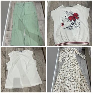 baş: Qadın geyimləri dəsti – 4 məhsul - Açıq yaşıl rəngli uzun ətək — 1