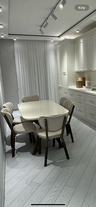 kuxna stol: Mətbəx üçün, Açılmayan, Oval masa, 6 stul — 3