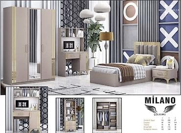 usaq masalari: Oğlan və qız üçün, Yeni, İkinəfərlik çarpayı, Yazı masası, Dolab, Tumba — 1