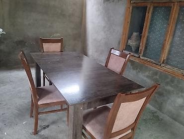 utu masası: Mətbəx üçün, İşlənmiş, Açılmayan, Dördbucaq masa, 4 stul — 2