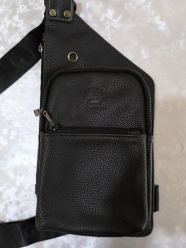 İdman çantaları: Uniseks çiyin/çarpaz asma çanta - Rəng: qara - Material: xırda — 3