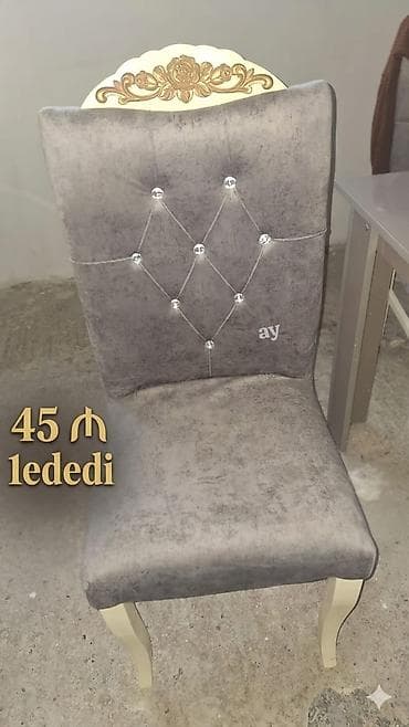 klassik divan: Для гостиной, Новый, Нескладной, цвет - Серый Стул — 1