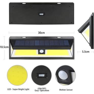 sensorlu lampa: Günəş ☀️⛅ enerjisi ilə işləyən sensorlu işıq lampa fasad divar önü — 3