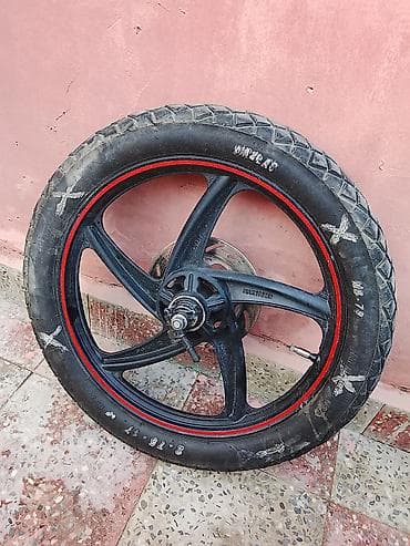 07 ehtiyat hisseleri: Moped/motosiklet üçün komplekt ön təkər və disk - Ölçü: 2.75-17 (şin — 1