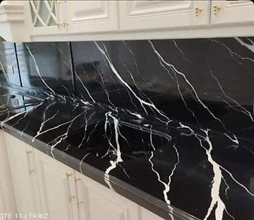 > *Mətbəx dəzgahını baha alma!* > Tökmə mərmər dəzgah üstü —