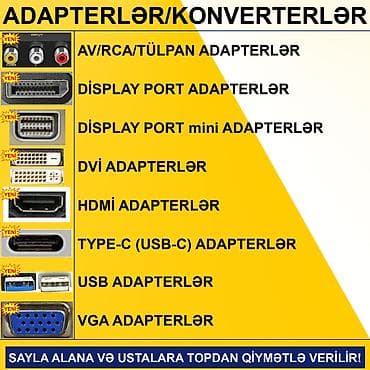usb kaset: Adapterlər/Keçidlər SAYLA ALANA VƏ USTALARA TOPDAN QİYMƏTLƏ VERİLİR! — 1