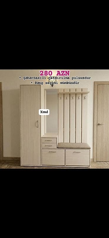 Dəhliz üçün çoxfunksiyalı giriş mebeli seti - Qiymət: 280 AZN - lalafo.az -da Dəhliz üçün çoxfunksiyalı giriş mebeli seti - Qiymət: 280 AZN -