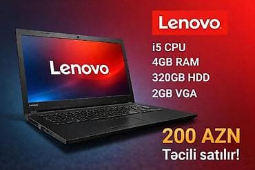 Комплектующие для ПК и ноутбуков: Notebooklar – seçimlər: 1) Dell Inspiron - Prosessor: Intel i5 - RAM — 3