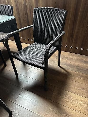 masaustu dest: Balkon üçün, İşlənmiş, Açılmayan, Dördbucaq masa, 8 stul — 3