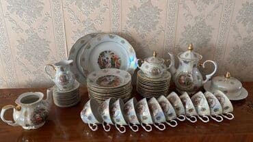 дистиллированная вода баку: Чайный набор, цвет - Белый, СССР — 4