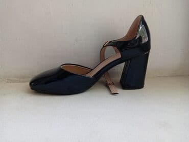 женские туфли с ремешком: Туфли, Размер: 36, цвет - Черный, Новый — 2