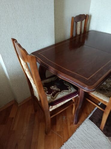 Masalar: Qonaq otağı üçün, Açılmayan, Dördbucaq masa, 4 stul — 2