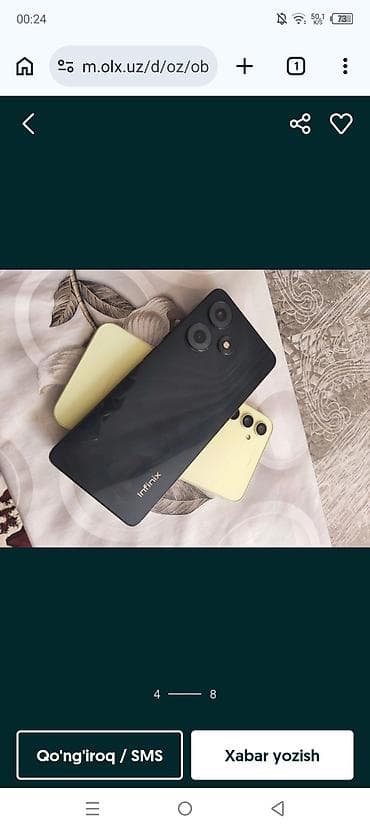 mobil telefonlar: Infinix HOT 30i, 128 GB, rəng - Qara, Sensor — 2