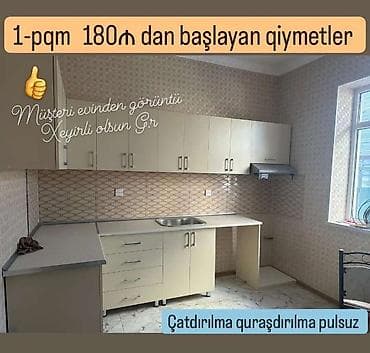 kitab refi: Mətbəx mebeli – ölçüyə uyğun hazırlanır. – Üst və alt dolablar, dərin — 1