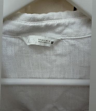 Qadın geyimləri: ZARA qadın köynəyi - Rəng: ağ - Model: düyməli, uzunqol, klassik — 2