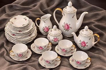 Ev və bağ: Çay dəsti, rəng - Ağ, Farfor, 6 nəfərlik, Almaniya — 1