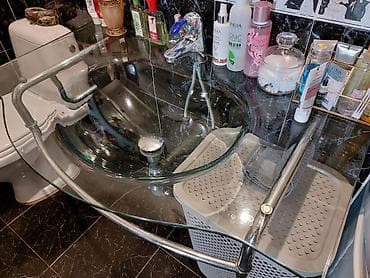 hamam ref: Продаётся стеклянная раковина из толстого стекла, с металлическими — 4