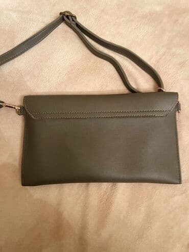 bts çanta: Qadın çiyin çantası – zeytun-yaşıl rəngdə, minimalist dizaynlı — 2