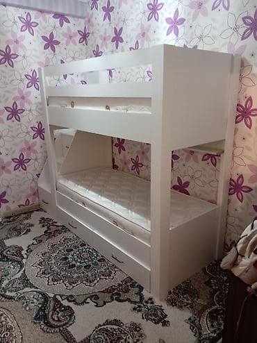 2х yarus carpayı: Oğlan və qız üçün, Yeni, Çarpayı, Matras ilə, Siyirməli, MDF — 3