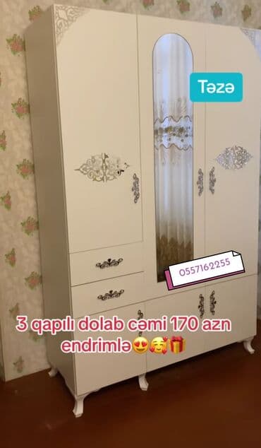 qapi: Yeni, Açılan, 1 qapı Düz dolab, Dolab-asılqan — 12