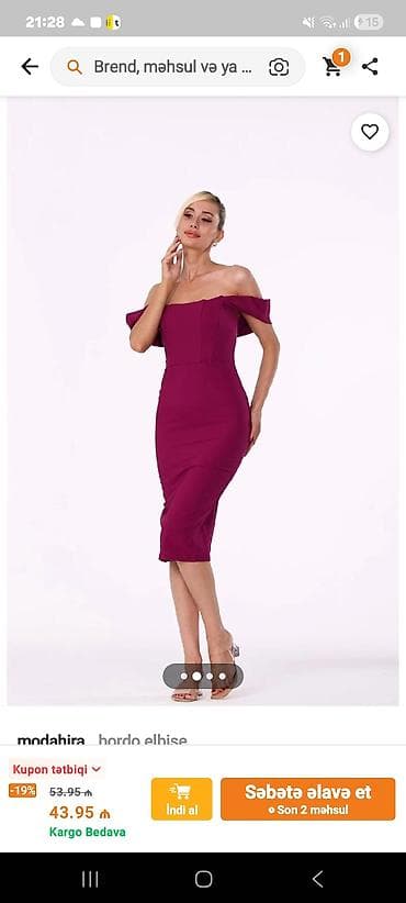 don sumqayit: Kokteyl donu, Midi, Trendyolmilla, S — 1