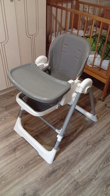 papaq modelləri: Uşaq yemək stulu - Rəng: boz/ağ - Tənzimlənən arxalıq: söykəncəyi bir — 1