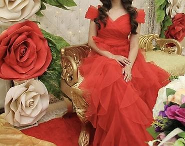 kamplekt qizil 160m: Qırmızı ziyafət/gecə geyimi - Rəng: parlaq qırmızı - LAS VEGASdan — 2