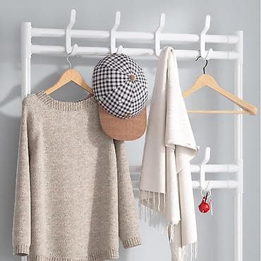 dolablar: Açıq rəngdə çoxfunksiyalı dəhliz təşkilatçısı – asılqan + ayaqqabılıq — 5