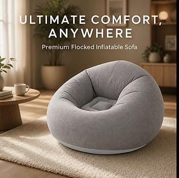 divan krislo: 🛋️ Premium Flocked Şişmə Kreslo / Mini Divan Rahatlıq + yumşaq — 2