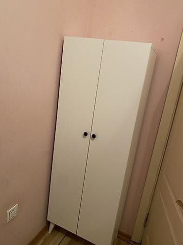 data kabel lan: Ağ rəngli iki qapılı şkaf - Minimalist dizayn, mat ağ səth - 2 qapı — 2