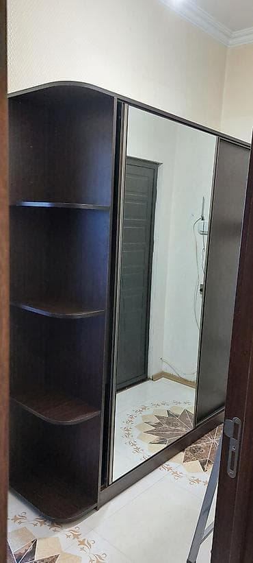 2 qapılı, Güzgülü, Qəhvəyi, Digər material, Kupe, Düz dolab — 2