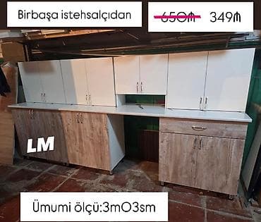 Mətbəx mebellərinin sifarişlə hazırlanması✔️ Ölçü : 3metr03sm☑️ üst — 4