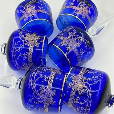 suvenir qablar: Qədəhlər, rəng - Göy, Şüşə, 6 ədədli dəst — 1