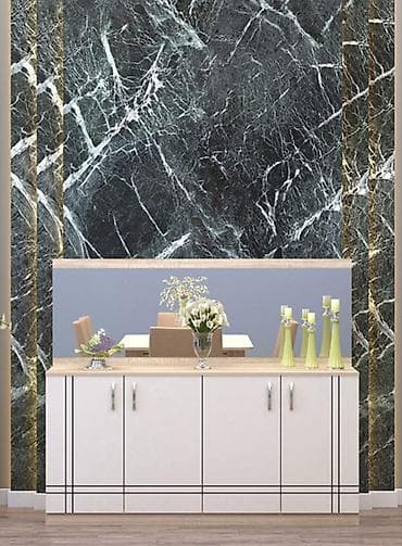 işlenmiş kamod: Mebel dəsti – konsol/komod - Minimalist dizaynlı ağ konsol/komod - 4 — 1