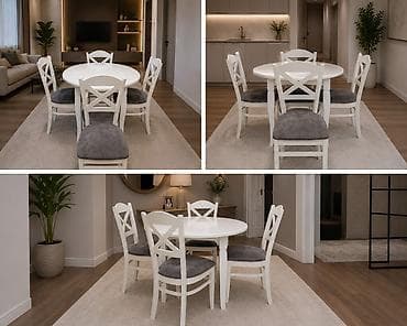 Qonaq otağı üçün, Açılmayan, Oval masa, 4 stul lalafo.az -da Qonaq otağı üçün, Açılmayan, Oval masa, 4 stul