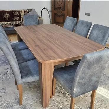 sutullar: Yemək otağı dəsti, Perla mebel - Komplekt: 1 masa + 8stul - Masa — 1