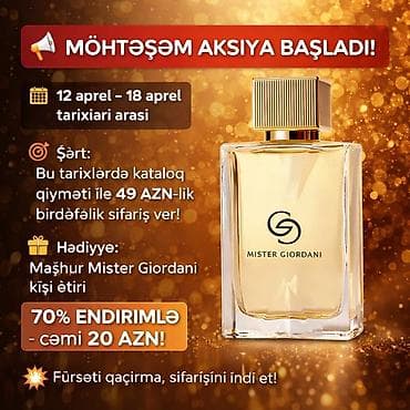 kamplekt qizillar: Mister Giordani kişi ətri Xüsusiyyətlər: - Brend: Mister Giordani - — 1