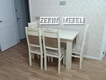 Mətbəx üçün, Açılmayan, Dördbucaq masa, 4 stul lalafo.az -da Mətbəx üçün, Açılmayan, Dördbucaq masa, 4 stul