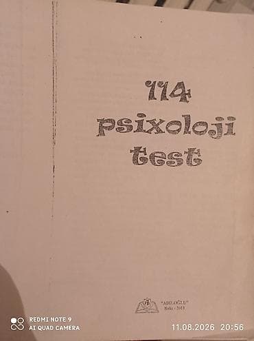 Книги и журналы: Məhsul: “114 psixoloji test” – toplu vəsait (Adiloğlu nəşri, Bakı — 1