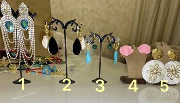 qizil halqa sirgalar: Qadın üçün el işi sırğalar dəsti – 5 müxtəlif model SEÇDİYİNİZ NÖMRENİ — 1