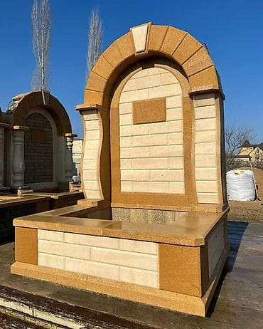 Qumdaşı və qranit komplekt məzar abidələri - Material: təbii qumdaşı
