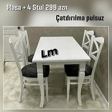 stol ustul: Mətbəx üçün Masa + 4 stul dəsti Endirimde 299azn Sullarda rəng seçimi — 2