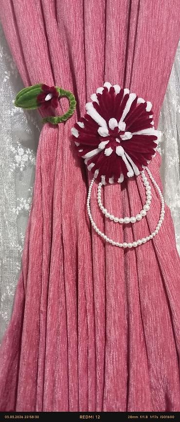 sap: Məhsul: Pərdə üçün dekorativ bağlayıcı (çiçəkli) - Dizayn: Əl işi — 5