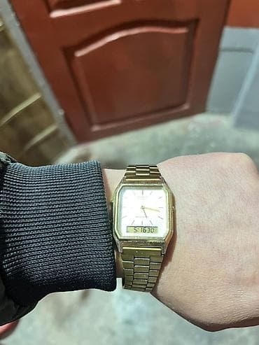 saat ev: İşlənmiş, Qol saatı, Casio, rəng - Qızılı — 1